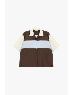 Camisa a blocos com mangas curtas e botões Dixie