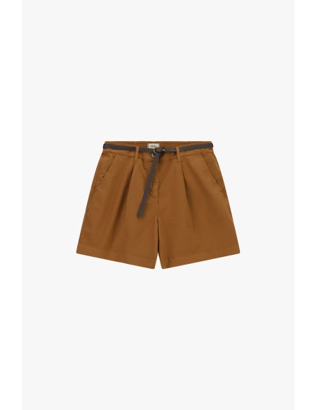 Shorts corte regular com pregas e cintura fina Dixie