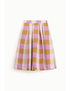 Saia xadrez com pregas Dixie