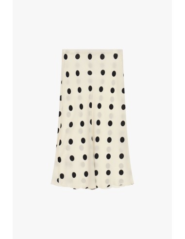 Saia midi às bolinhas com corte evasado Dixie