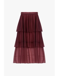 Saia Midi com Folhos e Camadas Transparentes Dixie 2