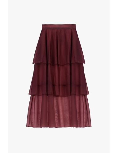 Saia midi com folhos e camadas transparentes Dixie