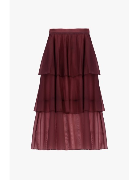 Saia midi com folhos e camadas transparentes Dixie