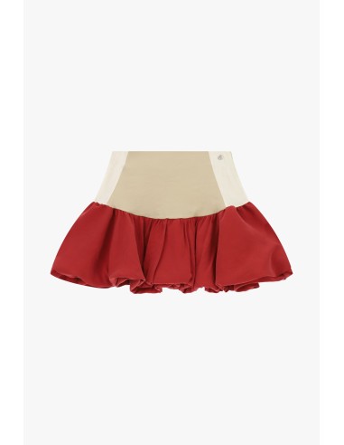 Saia Curta Evasê Com Babado Volumoso Dixie