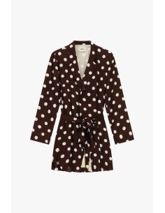 Casaco Leve Estampado de Bolinhas com Cinto Dixie