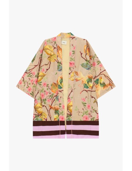 Casaco duster estampado floral manga ampla Dixie