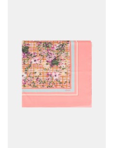 Lenço quadrado com estampa floral e borda em contraste Dixie 2