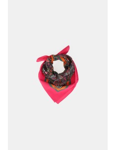 Lenço Quadrado Con Padrão Paisley E Borda Contrastante Dixie 2