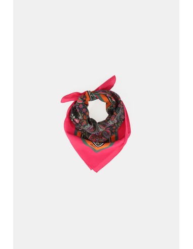 Foulard quadrado com padrão paisley e borda em contraste Dixie