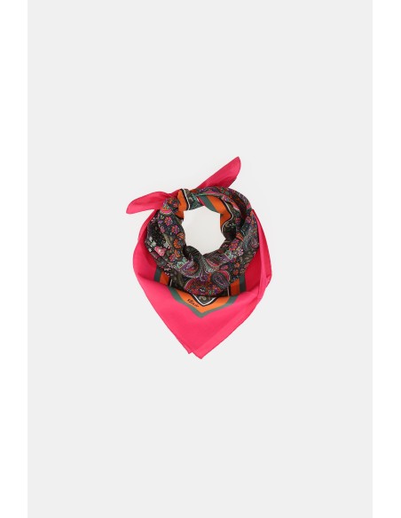 Foulard quadrado com padrão paisley e borda em contraste Dixie