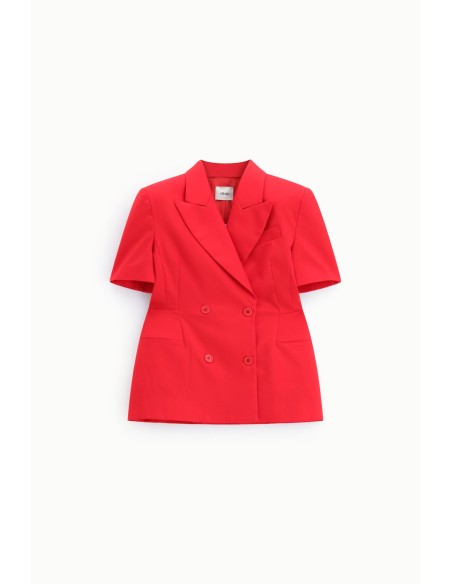 Blazer de Duplo Peito, Mangas Curtas, Corte Sartorial Dixie