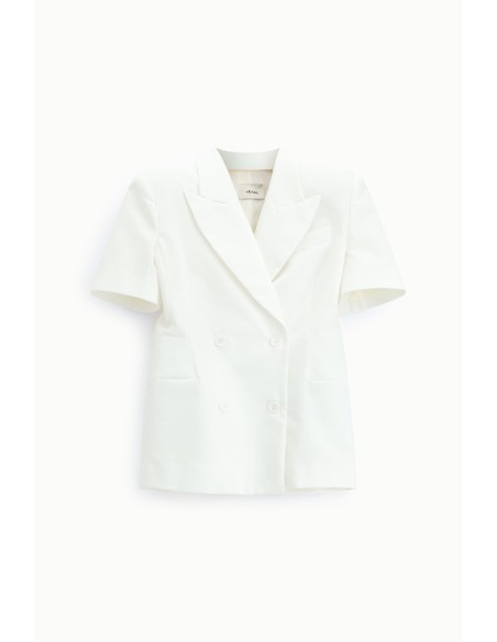 Blazer de Duplo Peito Mangas Curtas Corte Sartorial Dixie