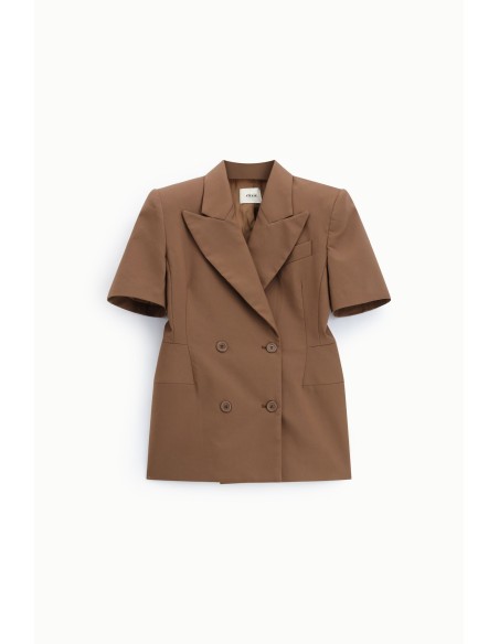 Blazer de abotoamento duplo, mangas curtas, de alfaiataria Dixie