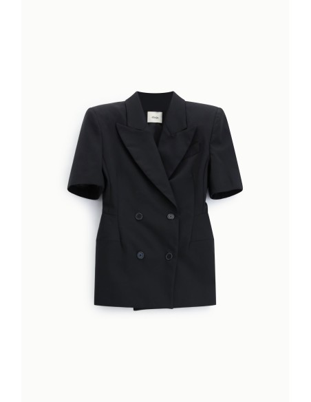 Blazer de duplo peito, mangas curtas, corte de alfaiataria Dixie