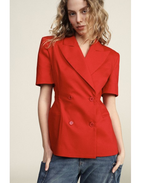 Blazer cruzado mangas com corte sartorial Dixie