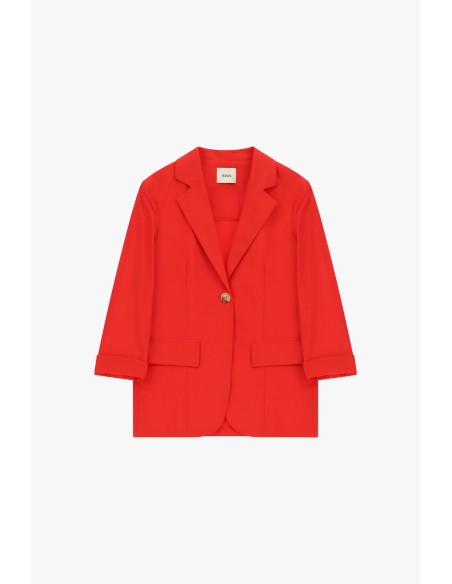 Blazer de corte simples com mangas viradas e bolsos Dixie