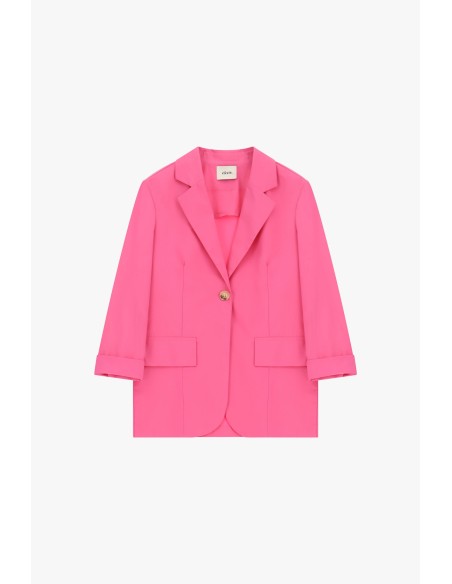 Blazer de abotoamento simples com bolsos de aba Dixie
