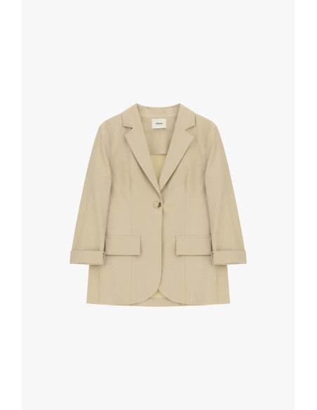 Blazer de um só peito com bolsos de aba Dixie