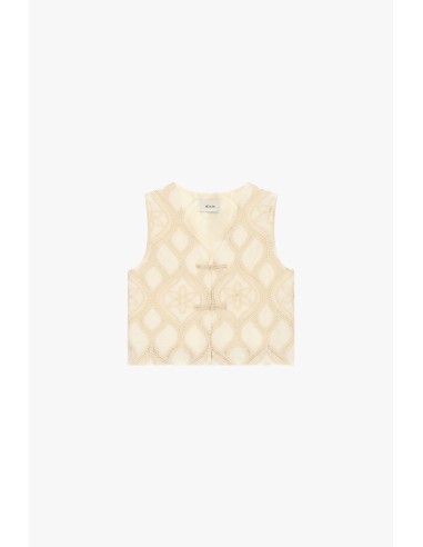 Colete Curto Bordado com Fecho de Nós Dixie