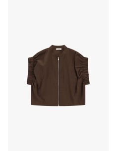 Bomber com mangas curtas franzidas fecho de correr frontal Dixie 2
