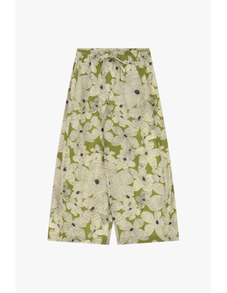 Calças Palazzo Estampa Floral Cintura Elástica Dixie
