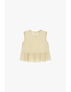 Top sem mangas com folho na bainha Dixie