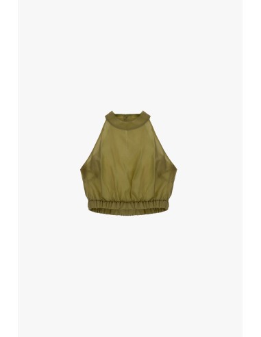 Top Curto Sem Mangas Com Decote Alto Dixie