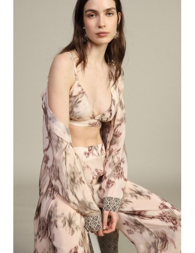 Top triangular com estampado botânico e alças finas Dixie