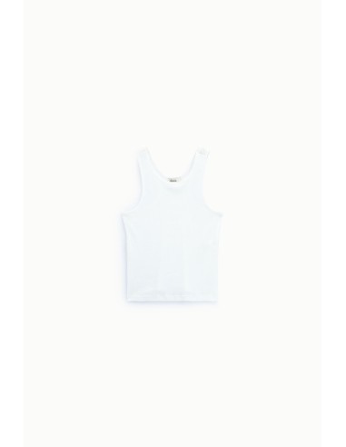 Top Sem Mangas Canelado Gola Redonda Corte Justo Dixie