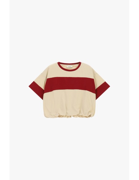 T-Shirt De Manga Curta Com Elástico E Maxi Faixa Dixie