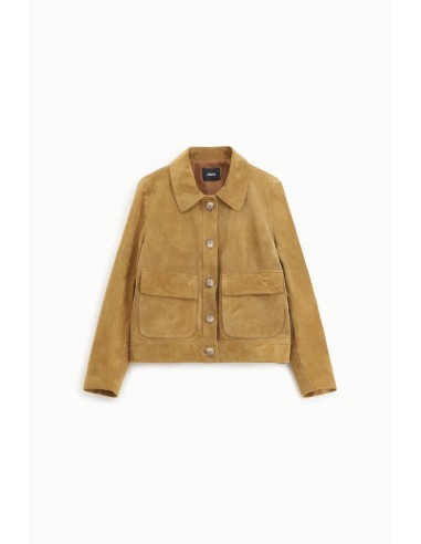 Casaco em Pele com Bolsos Frontais e Botões Dixie