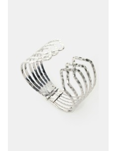 Bracelete Rígido Geométrico com Textura Martelada Dixie 2