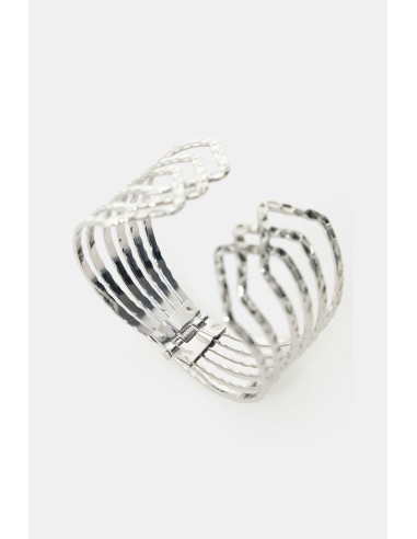 Pulseira Rígida Geométrica com Textura Martelada Dixie