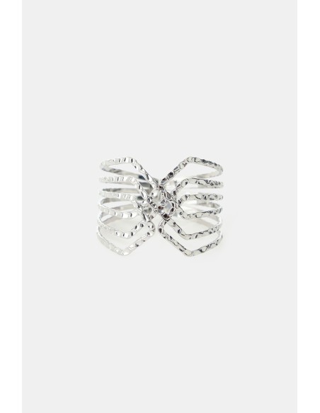 Bracelete Rígido Geométrico com Textura Martelada Dixie