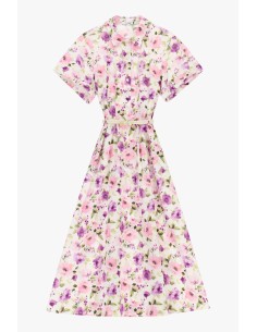 Vestido Longo Com Estampa Floral E Cinto Please