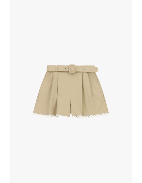 Shorts Regular-Fit com Cintura e Barra Ajourada Please