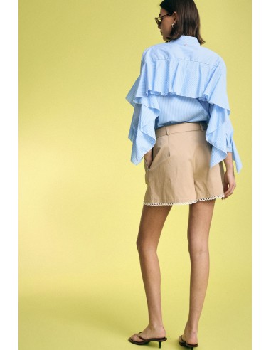 Calções de corte regular com cós e bainha perfurada Please