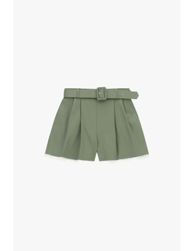 Shorts de corte regular com cintura e bainha ajourada Please