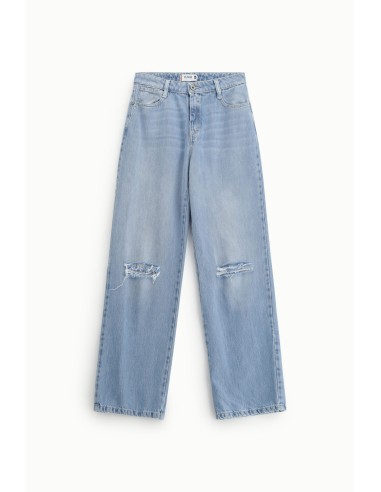 Jeans de Perna Larga com Rasgos nos Joelhos Please