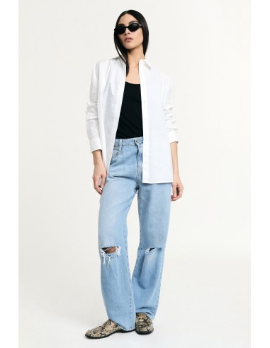 Jeans de perna larga com rasgões no joelho Please