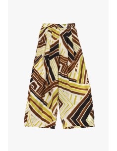 Calças palazzo amplas com estampa geométrica Please