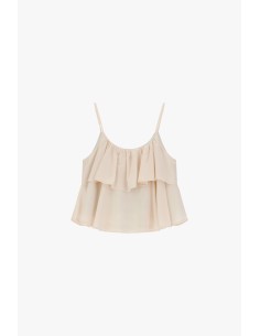 Top com alças finas e folho duplo Please