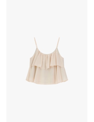 Top com alças finas e folho duplo Please