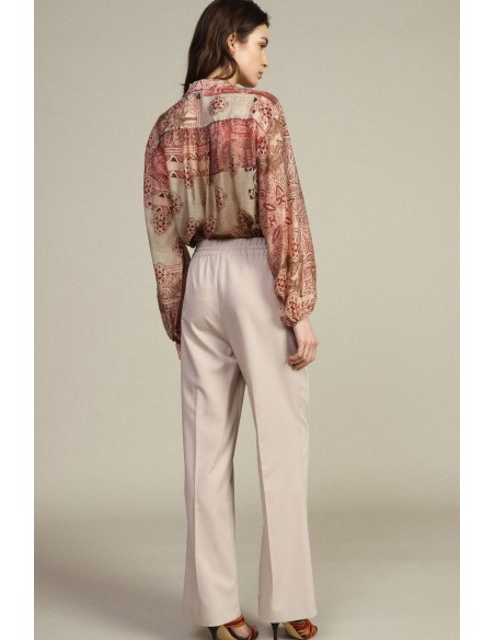 Pantaloni Palazzo Vita Elasticizzata Con Pinces Dixie - Vestiti Fir...