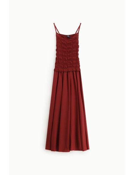 Vestido Longo com Corpete Franzido Dixie