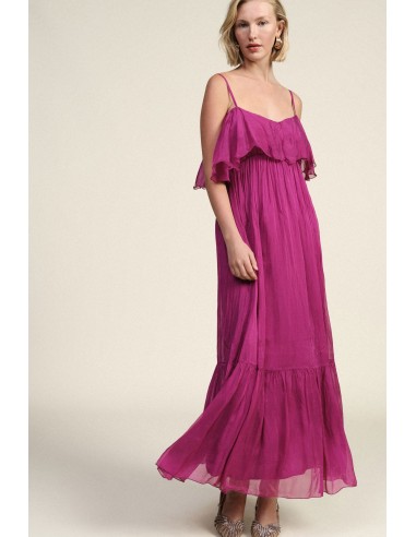 Vestido Longo com Alças e Folhos Dixie