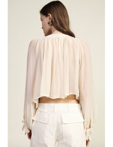 Camisa Ampla Com Mangas Bufantes E Laços Dixie