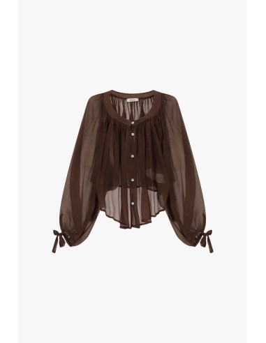 Camisa ampla com mangas bufantes e laços Dixie