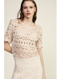 Top Traforato Con Maniche Corte E Bordo Smerlato Dixie - Vestiti Fi...