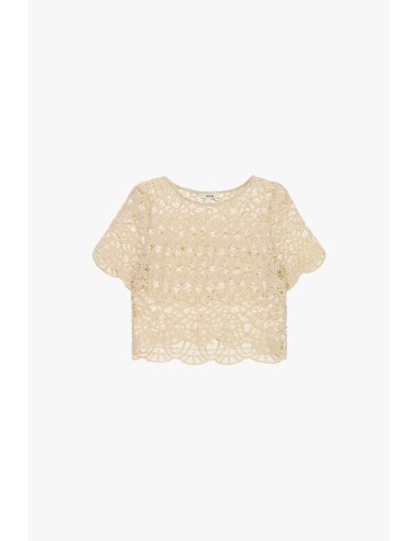 Top Traforato Con Maniche Corte E Bordo Smerlato Dixie - Vestiti Fi...